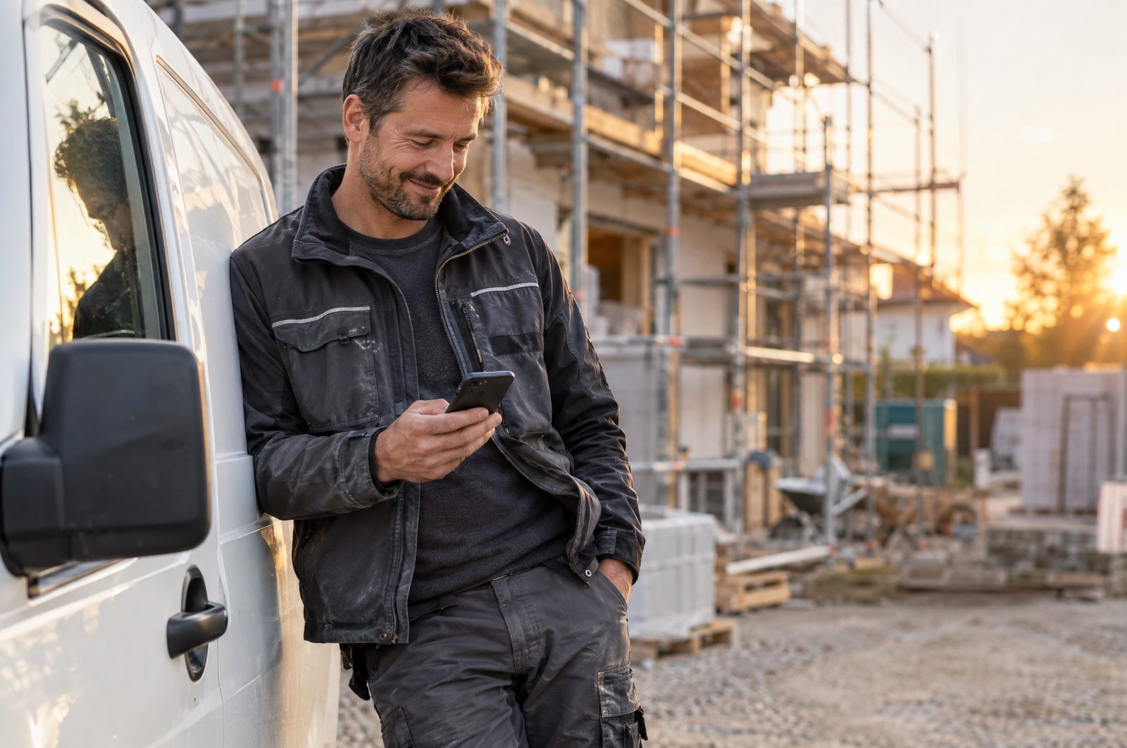 Handwerker am Transporter
